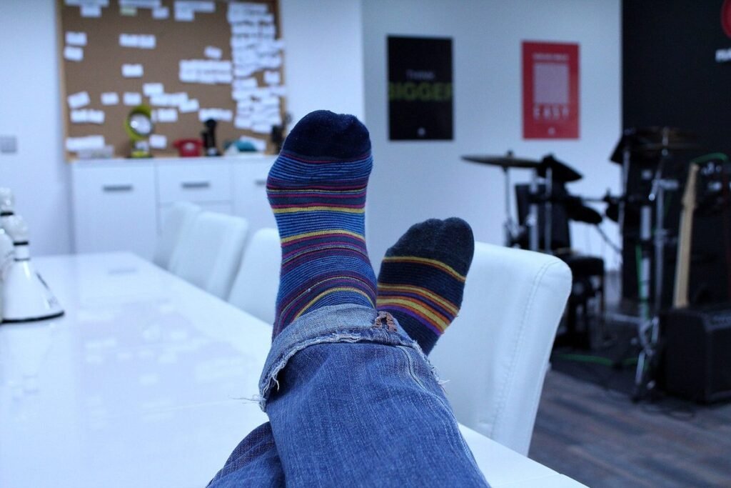 A relaxed moment with feet up, representing the calm you can build into a feeding routine.